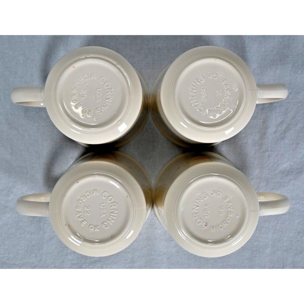 Set of (4) Vintage Corelle Corning Ware Forever Yours Pink Heart Coffee Mugs - Picture 5 of 6